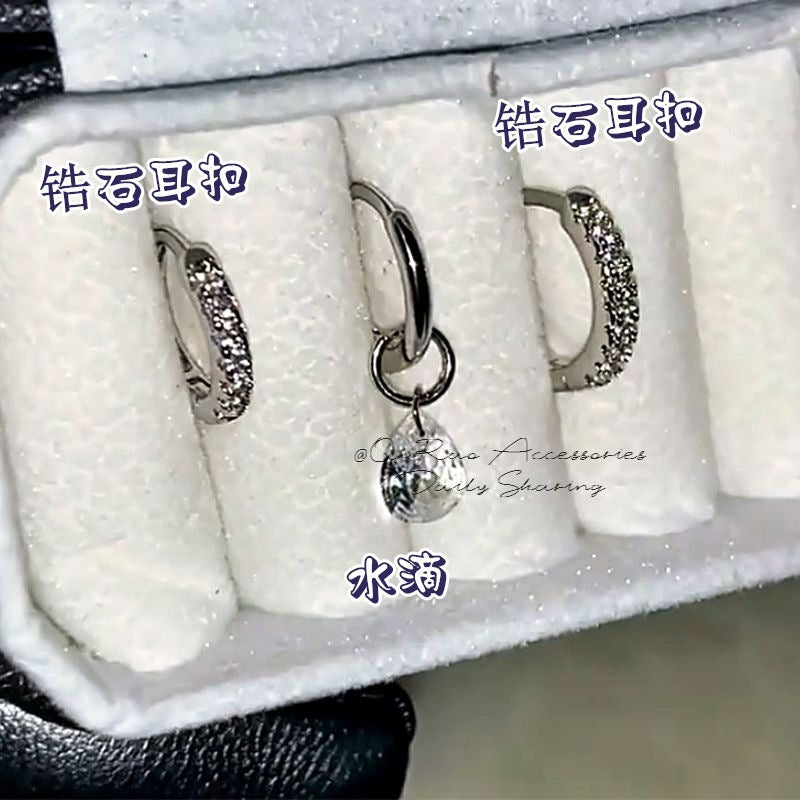 Wholesale Super Flash Cross Tassel Round Diamond Earrings