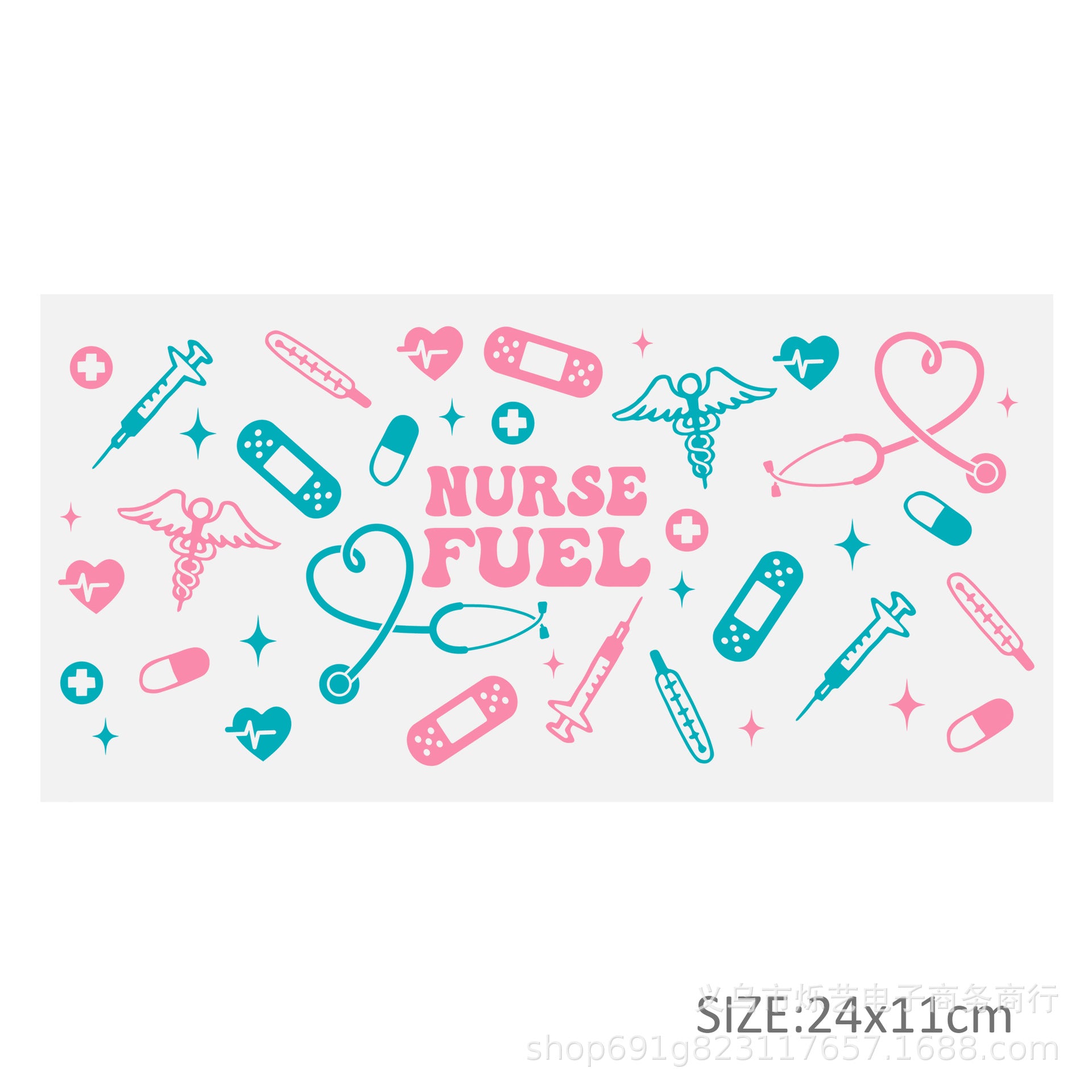 Wholesale 5pcs Nurse Medical Health 16oz Cup UV DTF Wraps