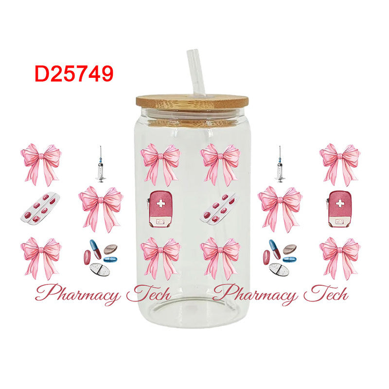 Wholesale Cartoon Colorful Medical 16oz Cup UV DTF Wraps