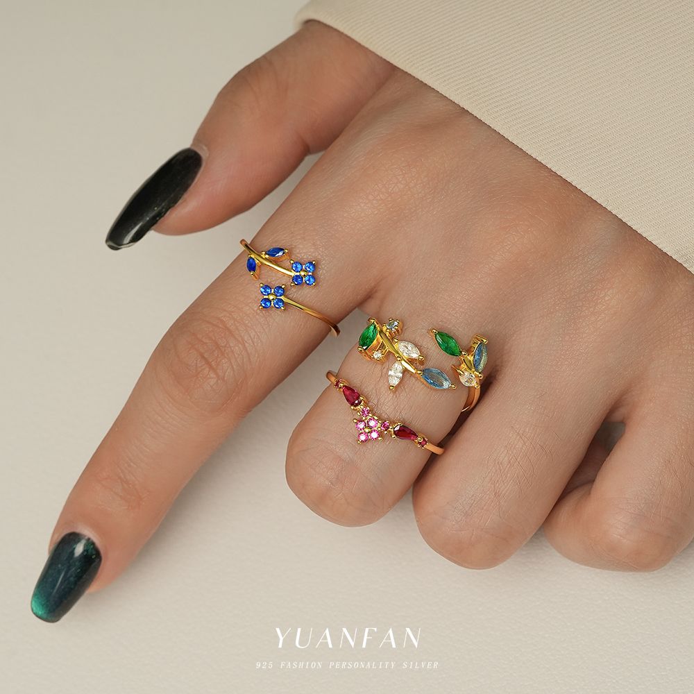 Wholesale S925 Sterling Silver Mori Flower Ring