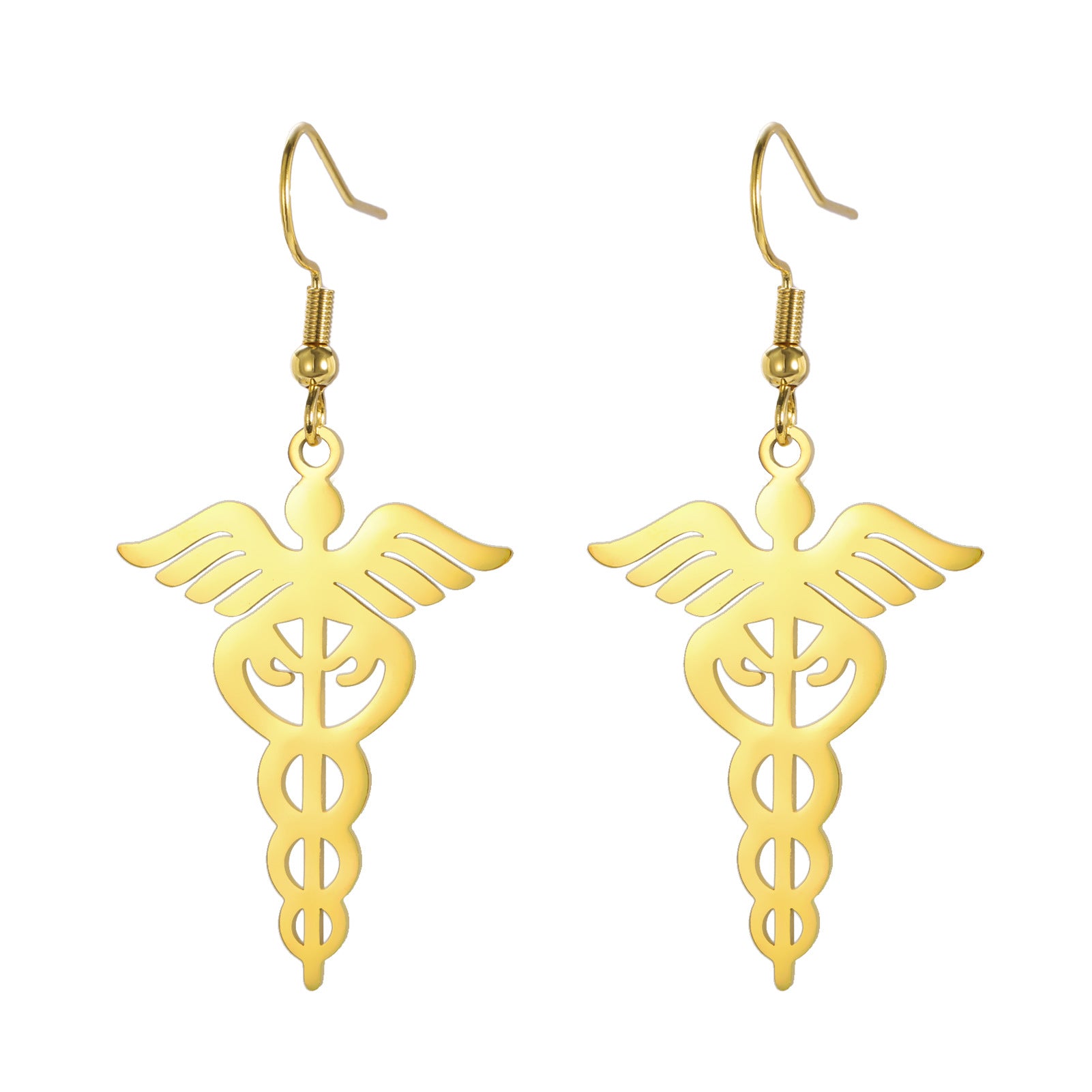 Wholesale Vintage ear hook 304 stainless steel scepter pendant earrings