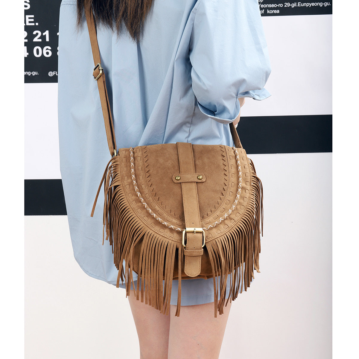 Wholesale PU Ethnic Style Large Capacity Tassel Bags
