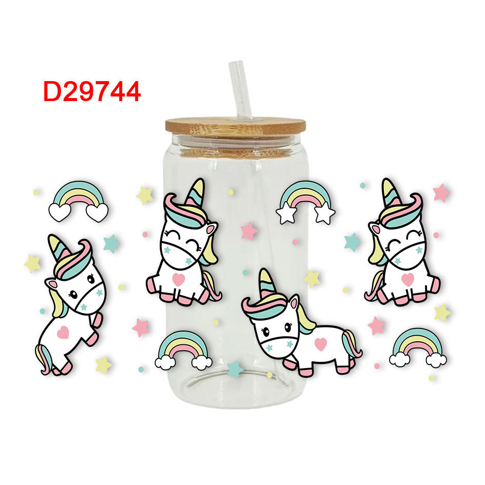 Wholesale Colorful Cartoon Little Pony 16oz Cup UV DTF Wraps