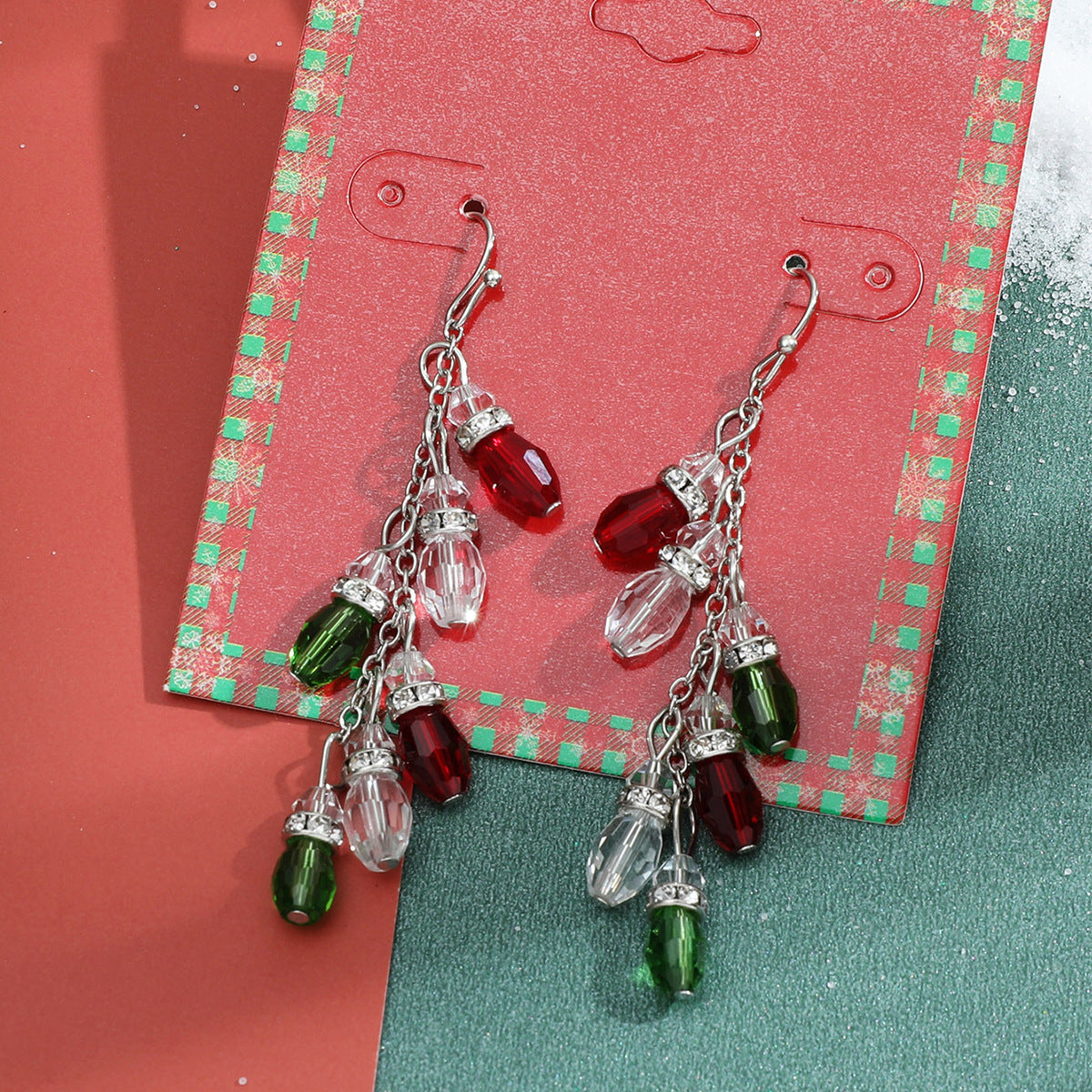 Wholesale Christmas Candy Christmas Tree Bell Alloy Earrings