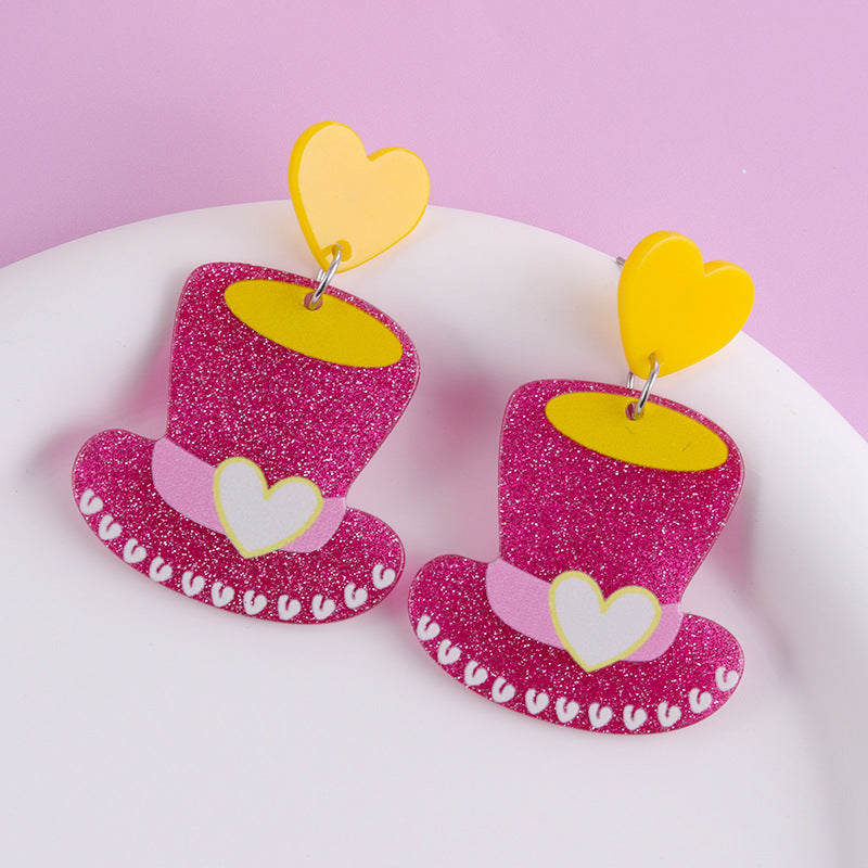 Wholesale Valentine's Day Tassel Balloon Love Acrylic Print Simple Fashion Earrings