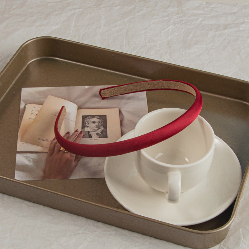 Wholesale Solid color retro satin thin headband sweet temperament hairpin