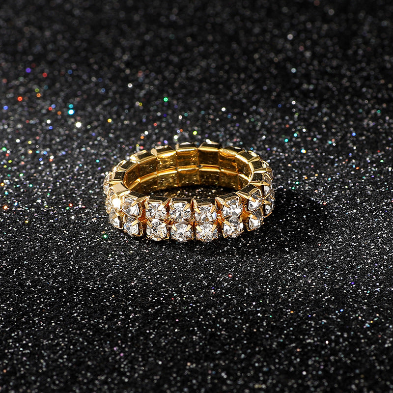 Wholesale multi row diamond rings Rhinestone Rings