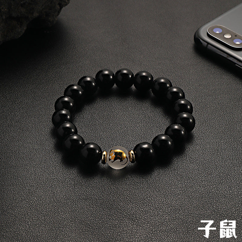 Wholesale Zodiac Black Beaded Bracelet