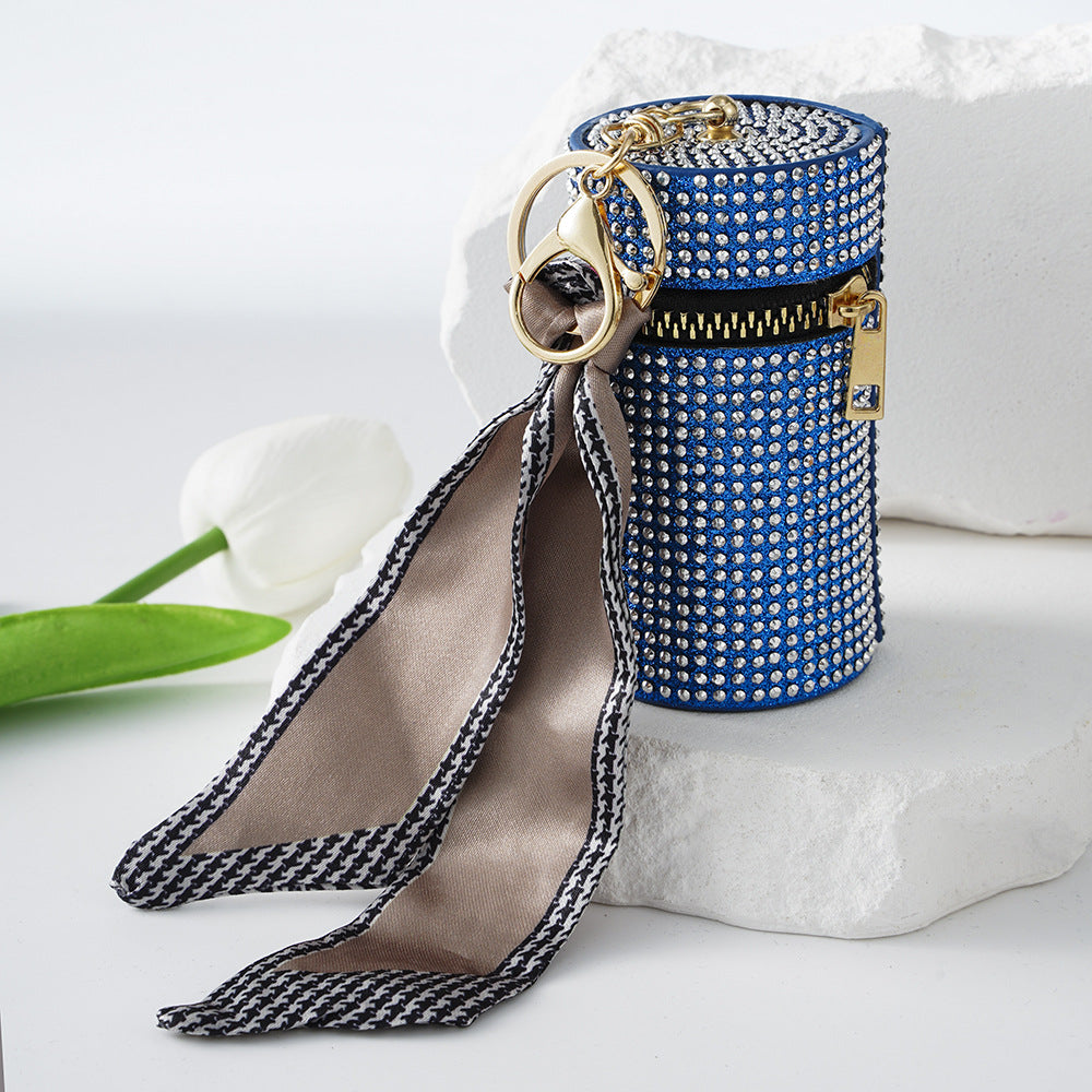 Wholesale Rhinestone Lipstick Bag Coin Purse Silk Scarf Keychain