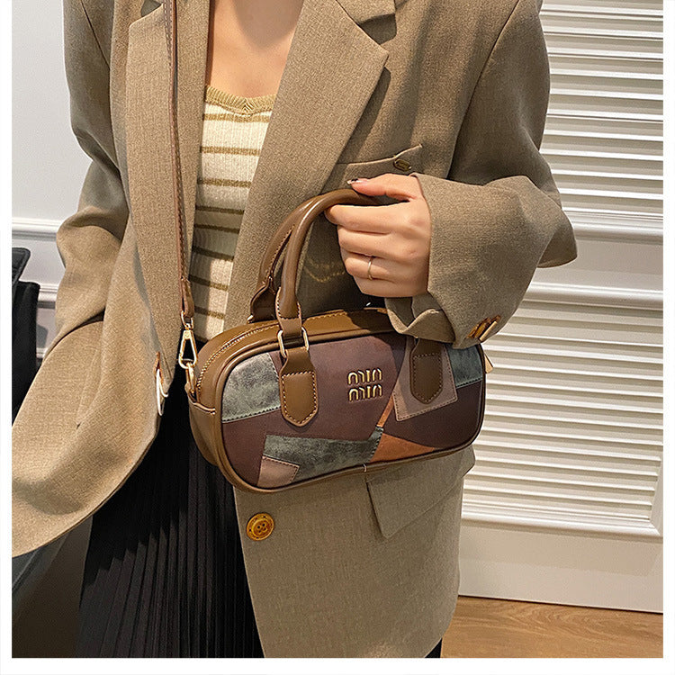 Wholesale Vintage Handheld Pillow Bag Single Shoulder Leopard Print Bag