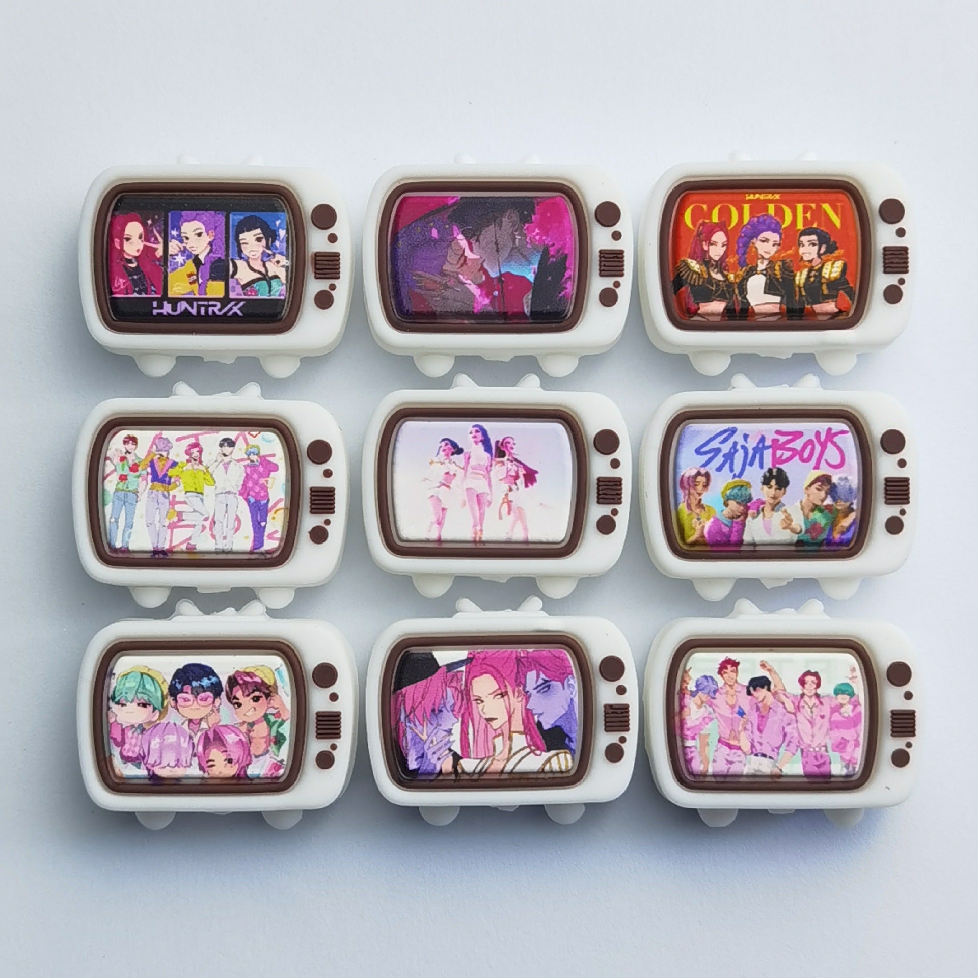 Wholesale 30pcs/pack Silicone printed 3D TV silicone jewelry loose beads