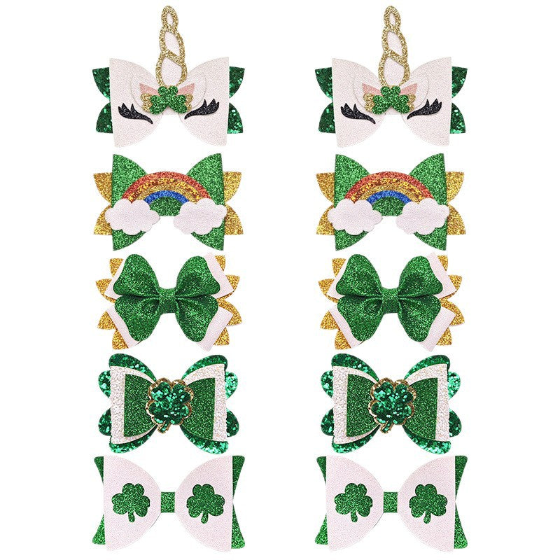 Wholesale St.  Patrick' s Day Clover Hat Bow Hair Accessories