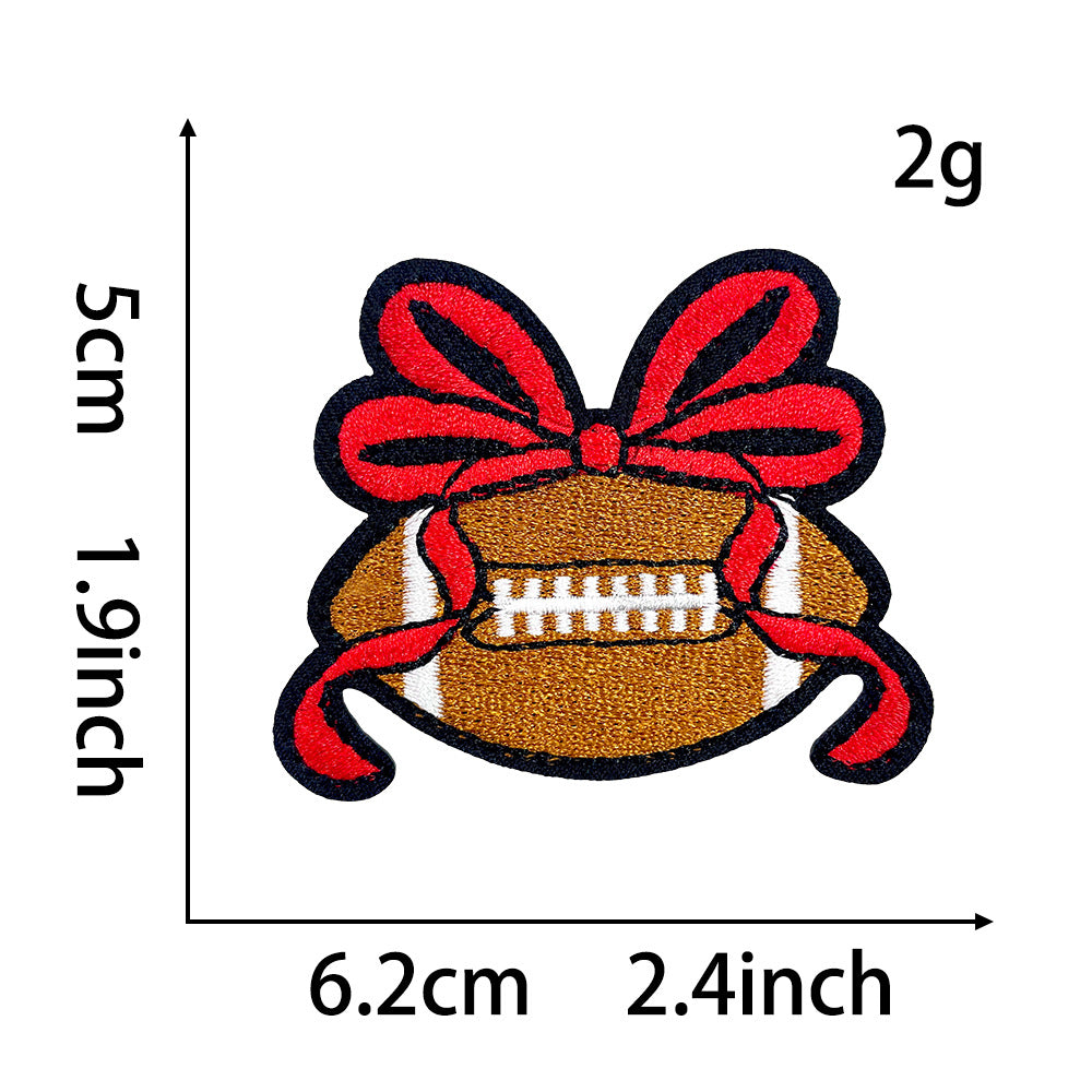 Wholesale Sequins Embroidered Iron On Patches Baseball Bow Rugby DIY Craft Supply For Coat