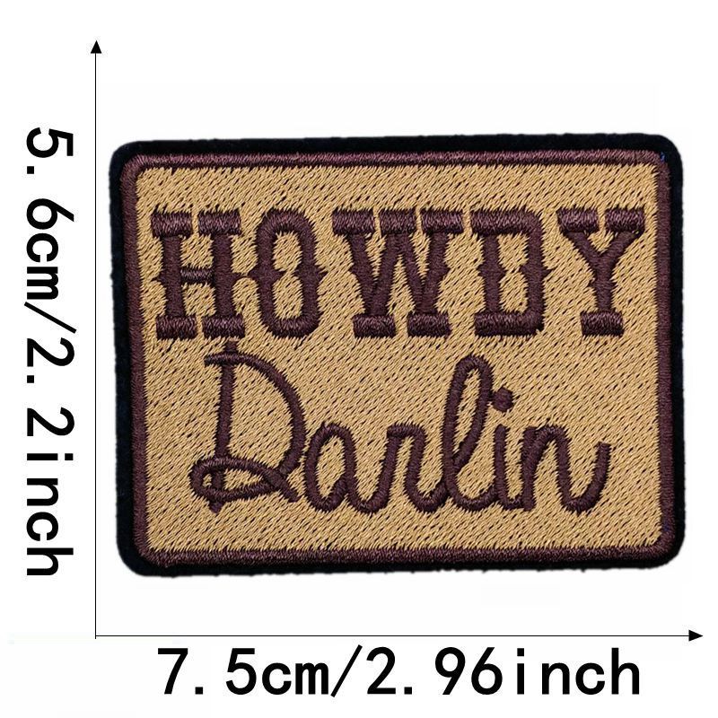 Wholesale Large English Motif Iron On Embroidered Patch No Sew Polyester DIY Applique For Hats Clothing Chic Gift Resale
