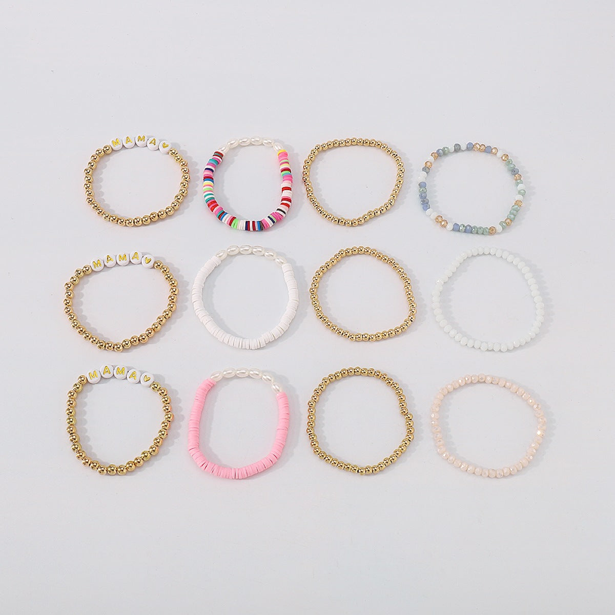 Brazalete de alfabeto de cuentas de resina al por mayor