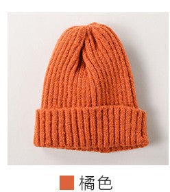 Wholesale Solid Color Versatile Knitted Thickened Smooth Plate Pointed Wool Hat