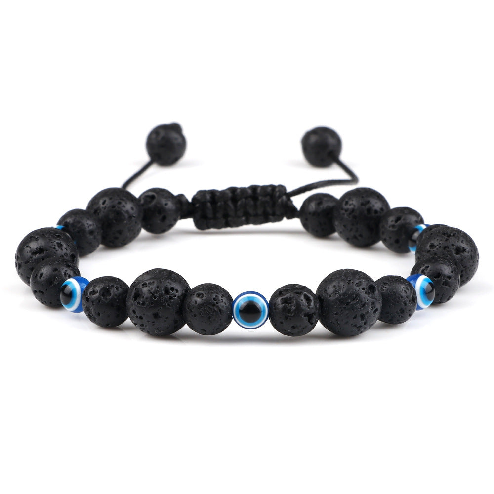Wholesale Creative Spacer Size Beads Woven Tandem Combination Bracelet Adjustable Devil' s Eye Pendant Bracelet