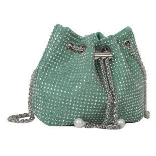 Wholesale Rhinestone Bag Chain Full Rhinestone Bucket Bag Shoulder Bag