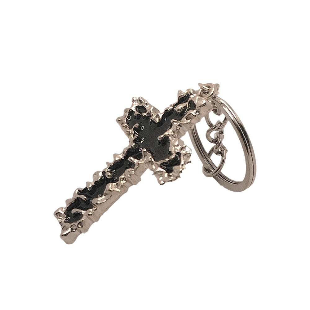Wholesale Gothic Cross Alloy Oil Dripping Keychain