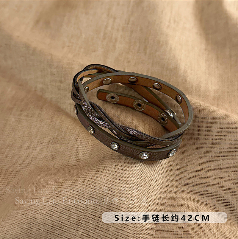 Wholesale Cowhide Woven Bohemian Style Bracelet