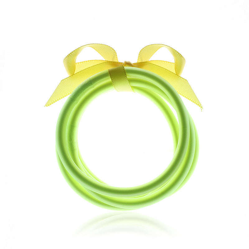 Wholesale Silicone PVC Tube Gold Foil Fluorescent Color System Bracelet