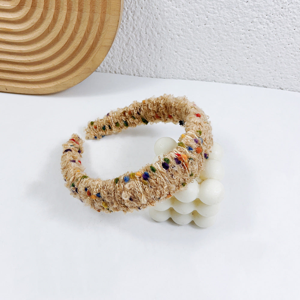 Wholesale Autumn and Winter Colored Wool Wrapped Plush Hair Bands