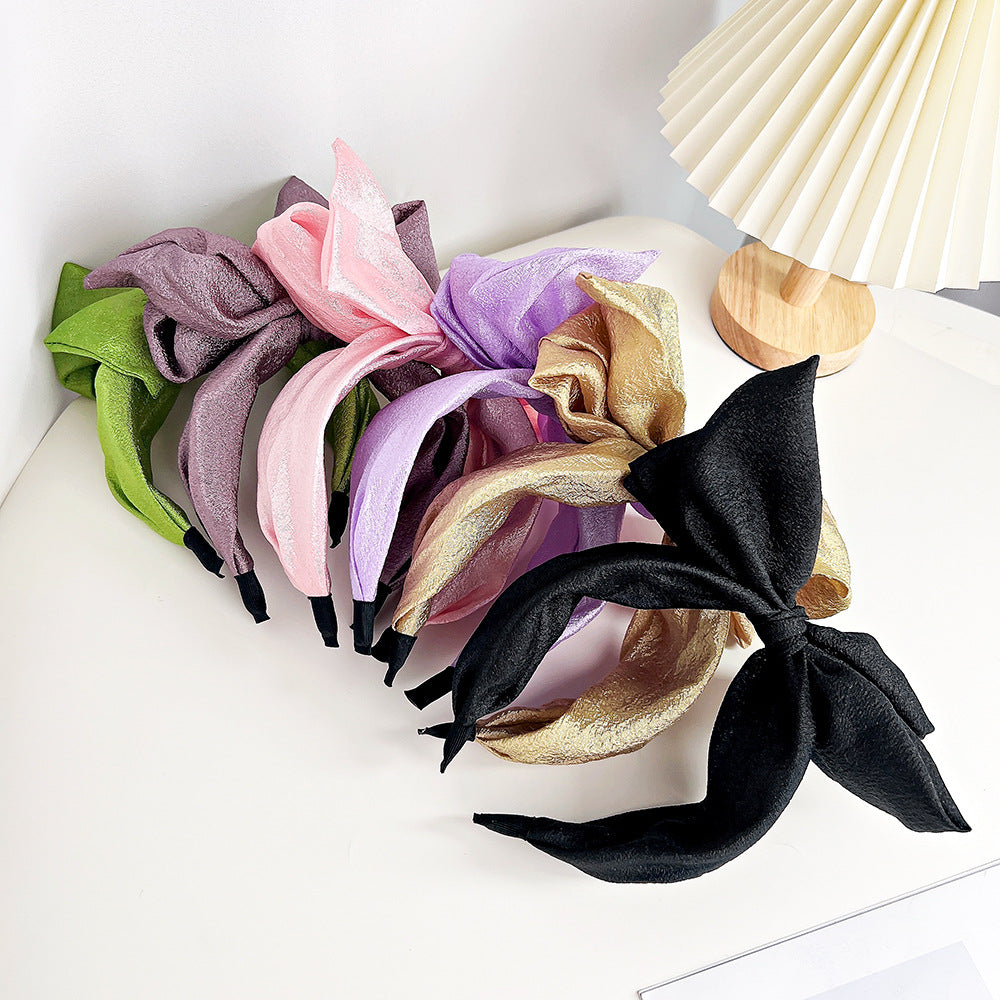 Tela de tela al por mayor diadema de corbata de lazo de borde