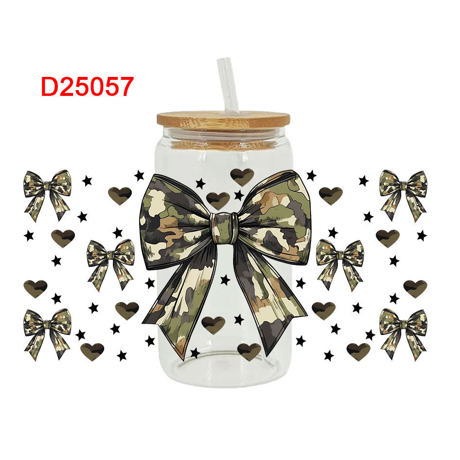 Wholesale Cute Cartoon Bow 16oz Cup UV DTF Wraps