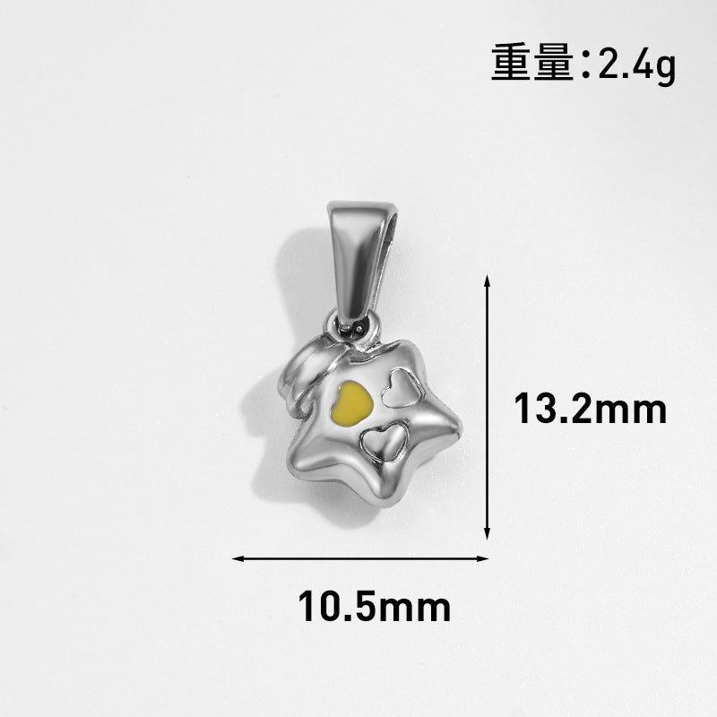 Wholesale 10pcs Sun Star Moon Octagonal Star Geometric Stainless Steel Pendant