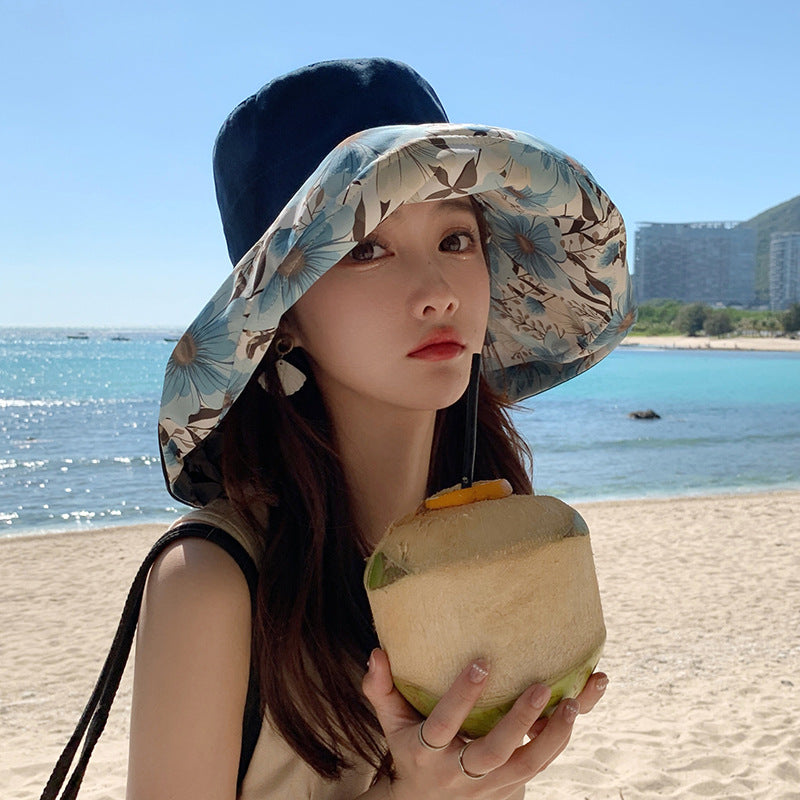 Wholesale Cotton Summer Big Brim Sunshade Bucket Hat