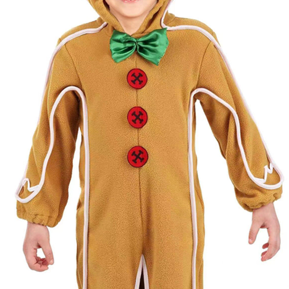 Wholesale New Christmas Gingerbread Man Halloween Costume Cosplay Jumpsuit