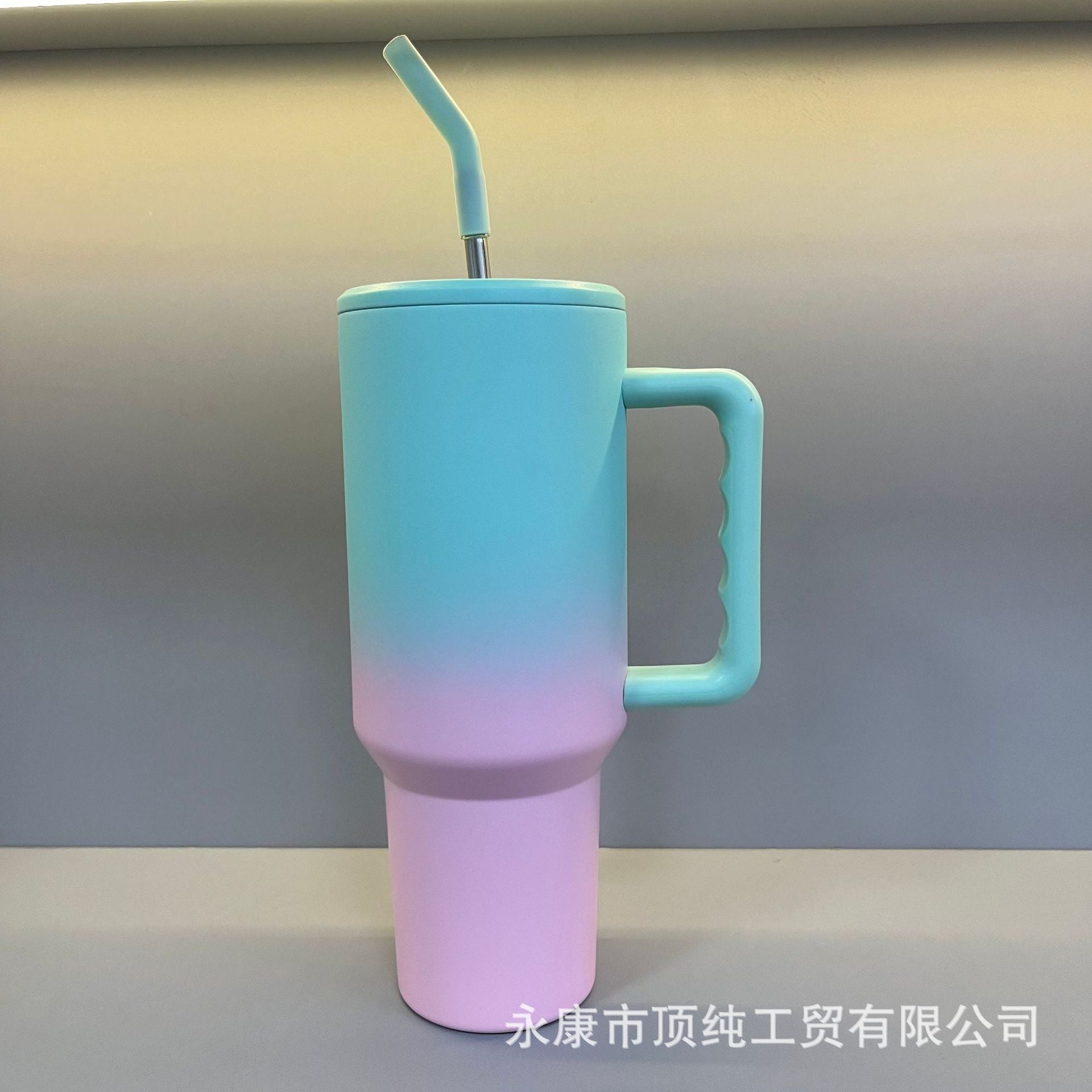 Wholesale 40oz Thermal Sublimation Handle Cup Large Capacity Stainless Steel Straw Ice Cup