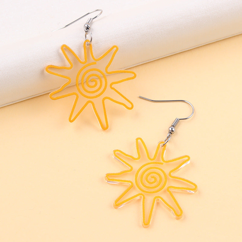 Resort style flower rainbow slippers acrylic stud earrings