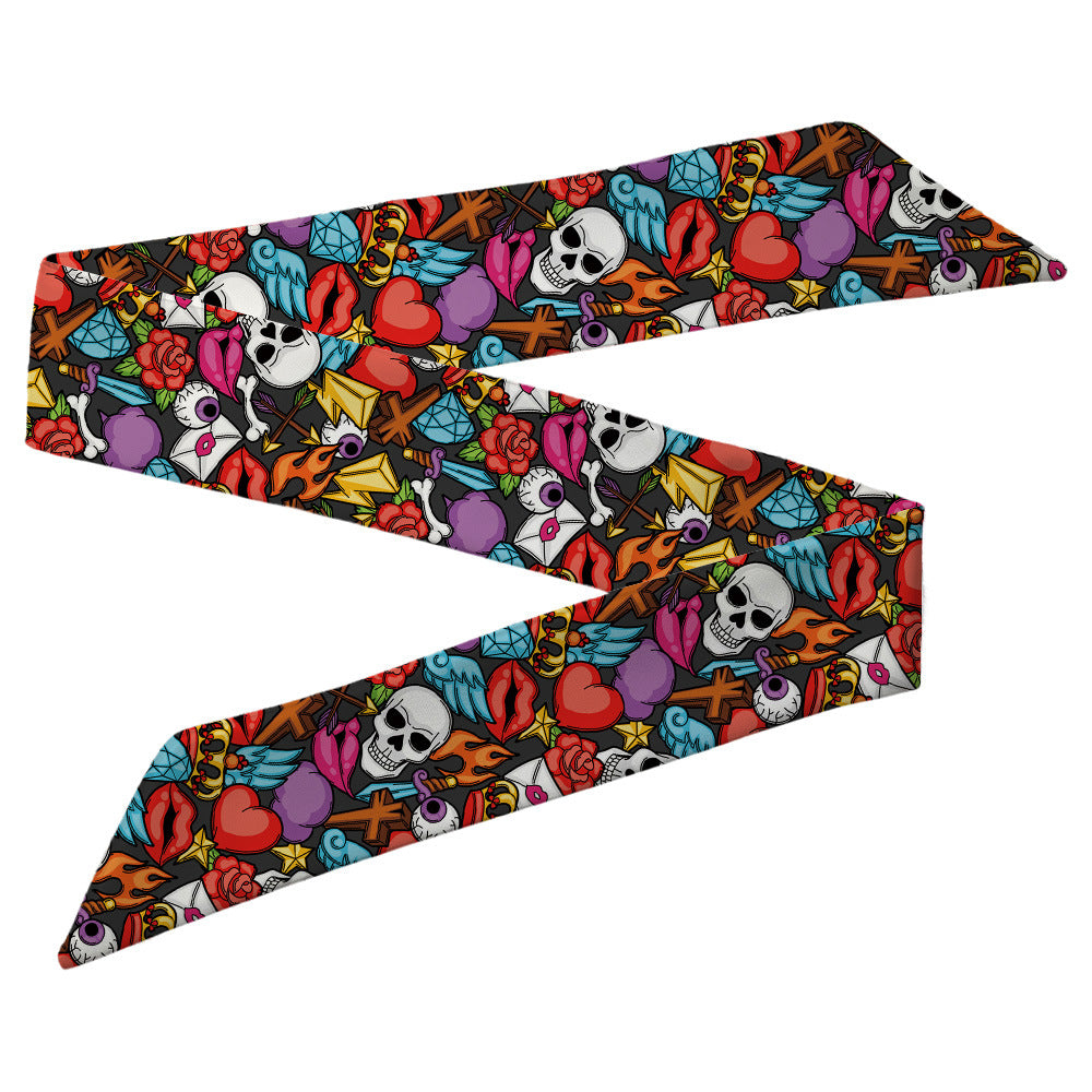 Wholesale Fresh Flower Skull Polyester Hair Bands