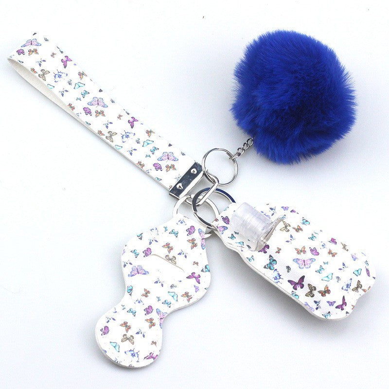 Wholesale PU Leather Case Empty Bottle Keychain Accessory Set