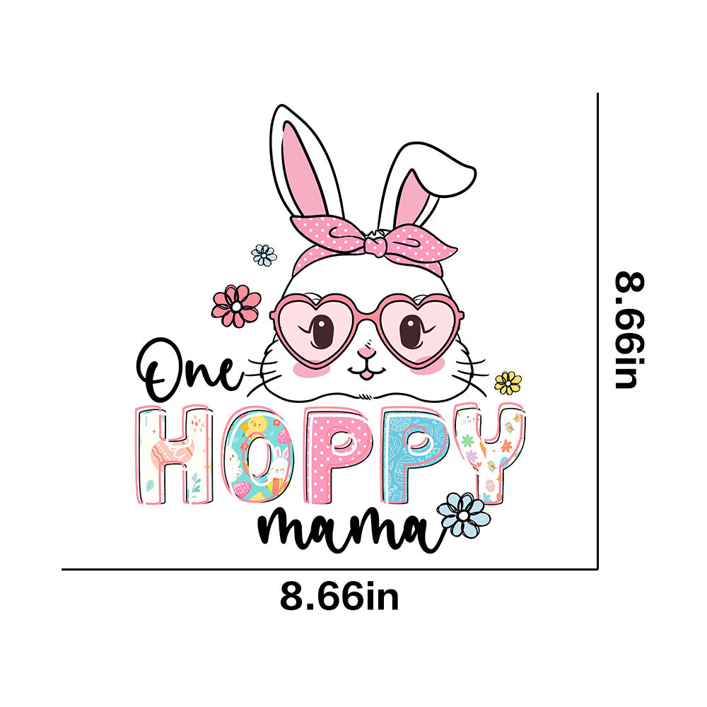 Wholesale 10pcs Easter letter cartoon rabbit car UV DTF Ready to Press Transfers Wraps