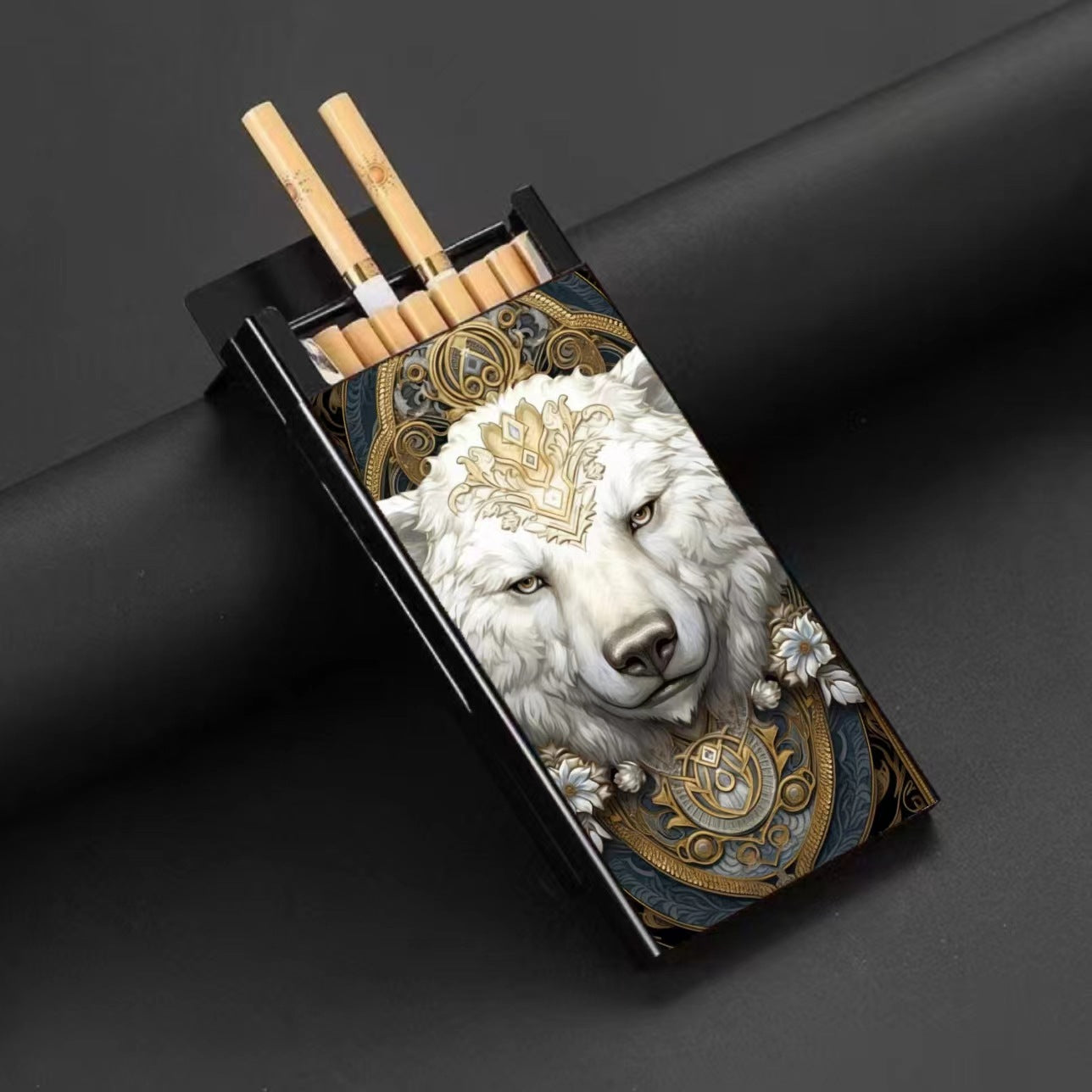 Wholesale Metal Fine Tube Anti Drop and Moisture-proof Painted Creative Cigarette Box