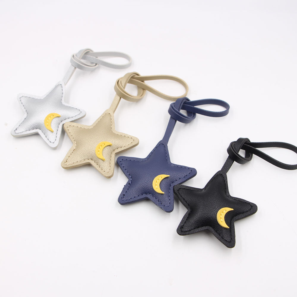 Wholesale Good Night Stars Faux Leather Star Moon Bag Charm Trendy Fashion Accessory For Handbags Car Keys Everyday Gift And Boutique Resale