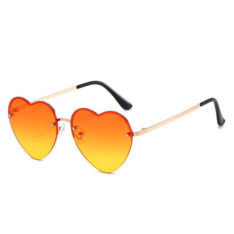 Wholesale Heart Half Frame Fashion Sunglasses