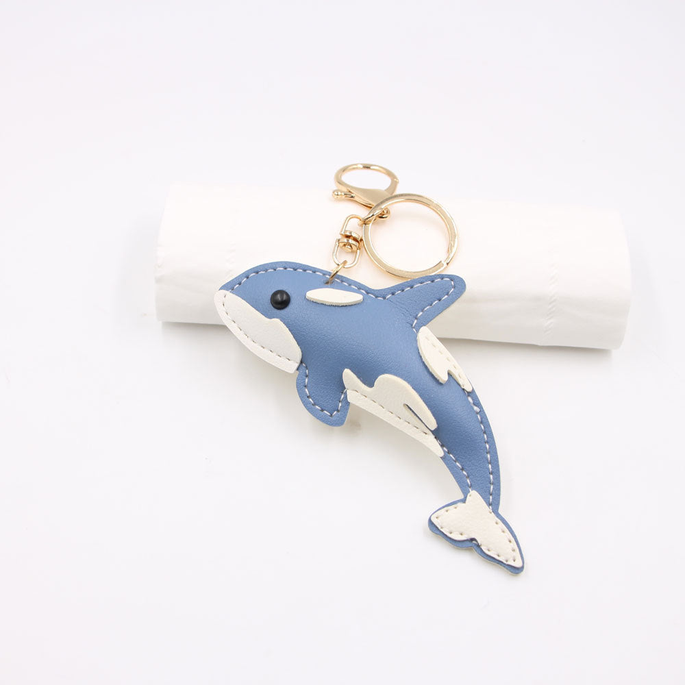 Wholesale Artificial Leather 3D Shark Keychain Bag Charm Car Pendant Gift
