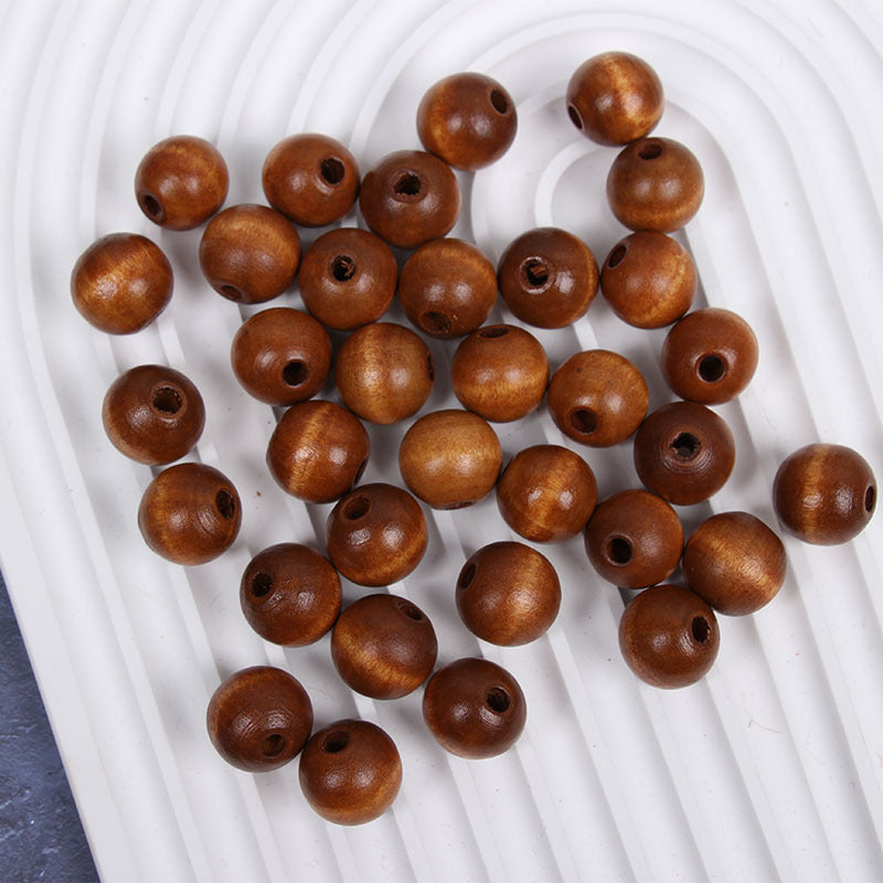 Wholesale 20pcs 16mm Cow Color DIY Wooden Beads Hemp Rope Accessories