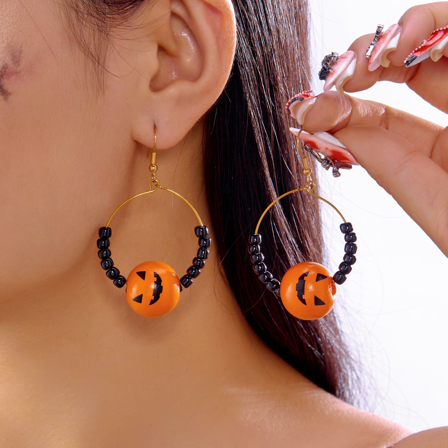 Wholesale Pumpkin Ghost  Bat Cat Ear Hoop Earrings