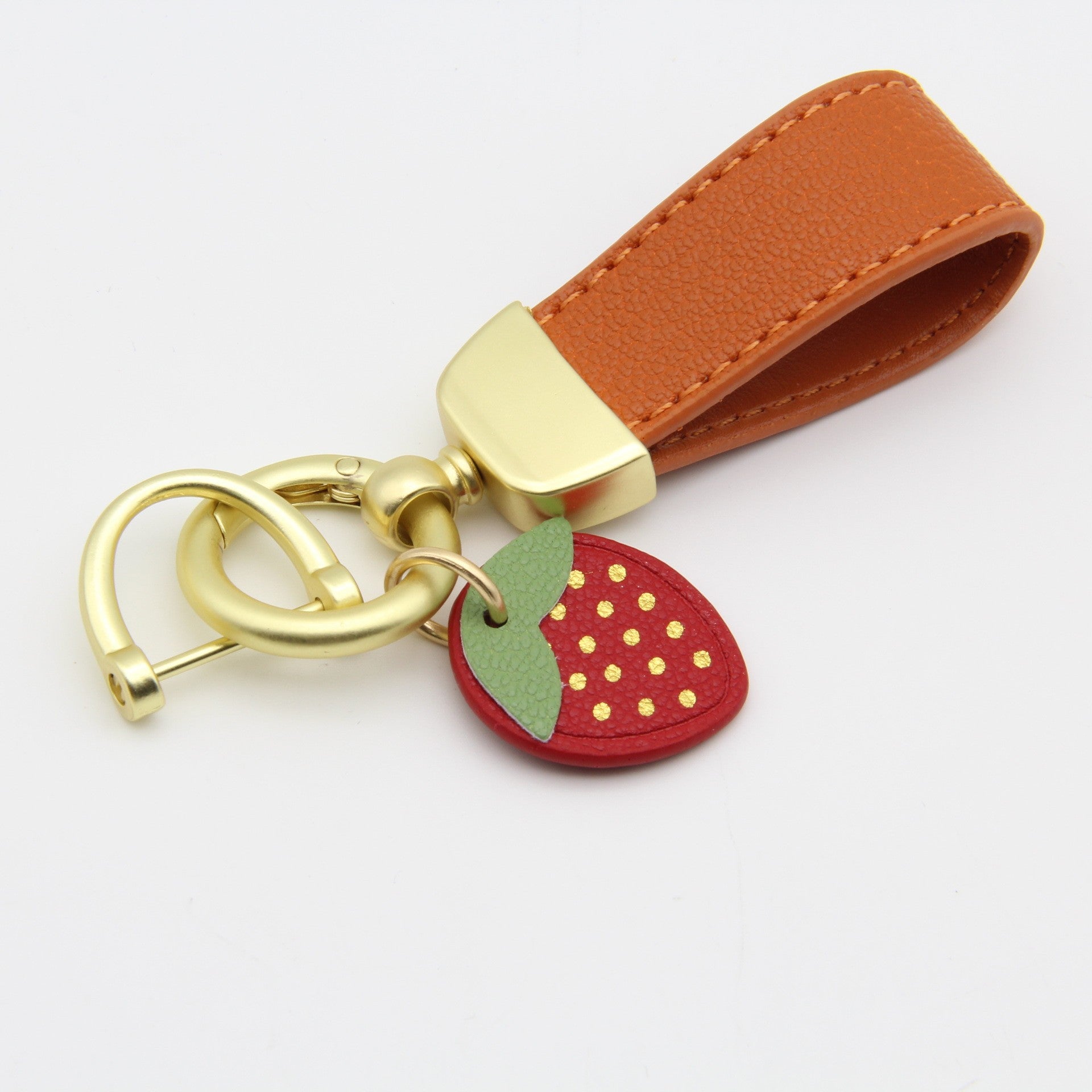 Wholesale 10pcs Zinc Alloy Fruit Car Leather Keychains