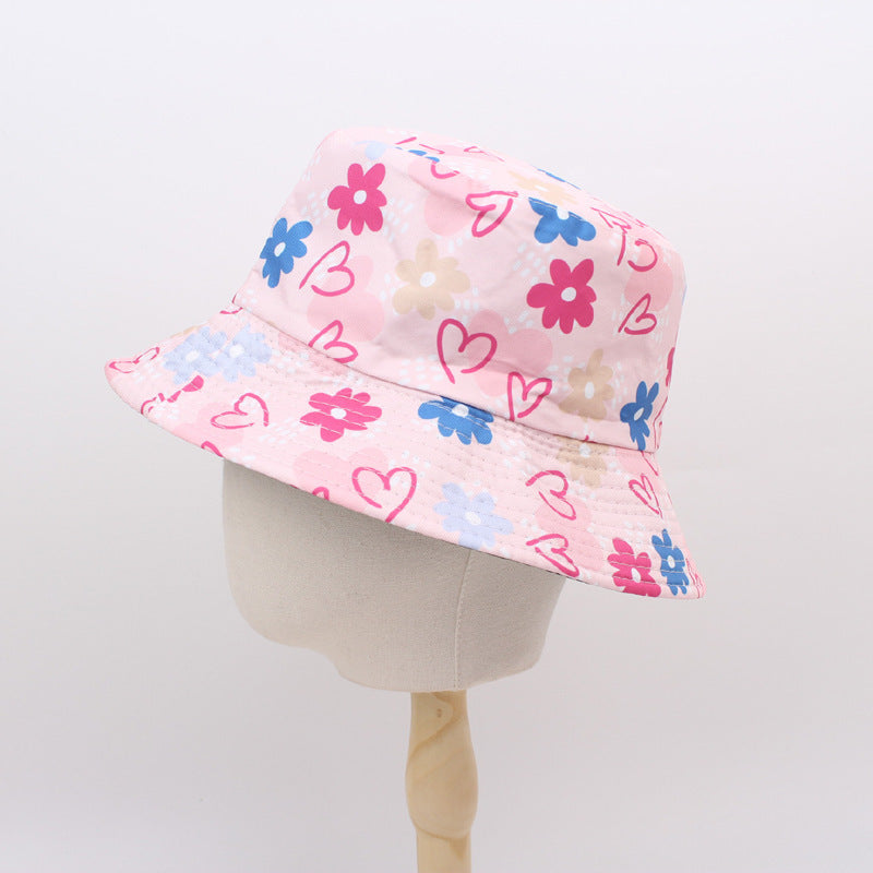 Wholesale Fisherman Hat Valentine's Day Love Printed Basin Hat All-match Casual Sunshade Double-sided Sun Hat Couple Hat