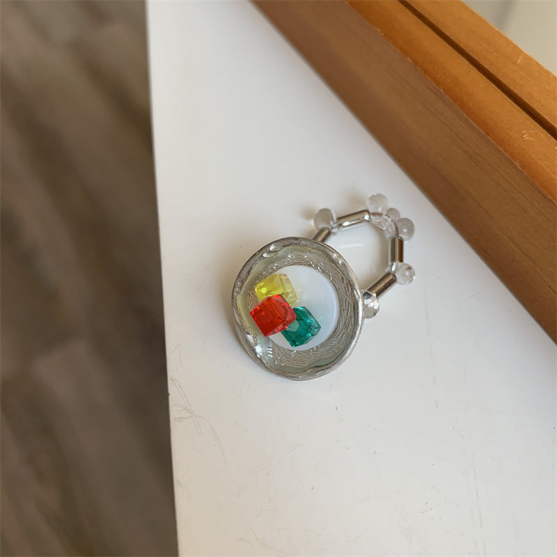 Wholesale Retro beaded cool elastic stacking ring