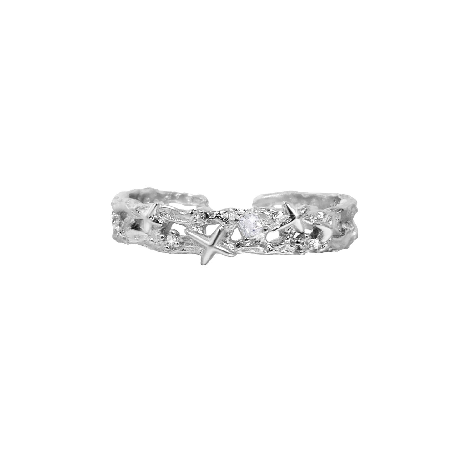 Wholesale Texture like Sparkling Zircon Open Ring