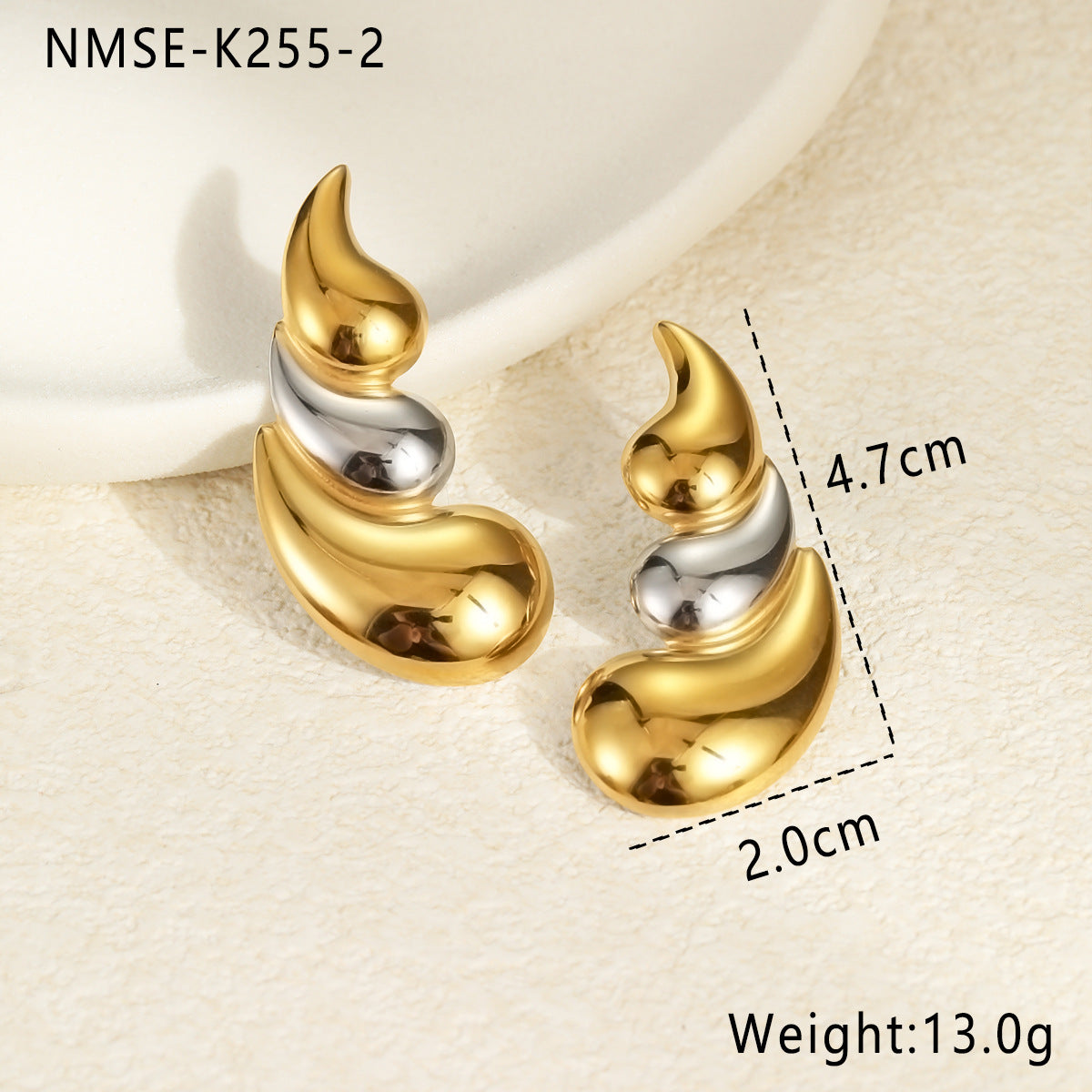 Wholesale  Asymmetric heart-shaped circle Stainless Steel Earrings