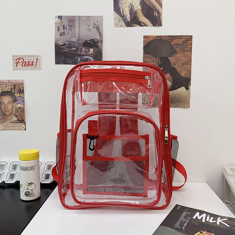 Wholesale PVC Large Capacity Jelly Colored Transparent Backpack