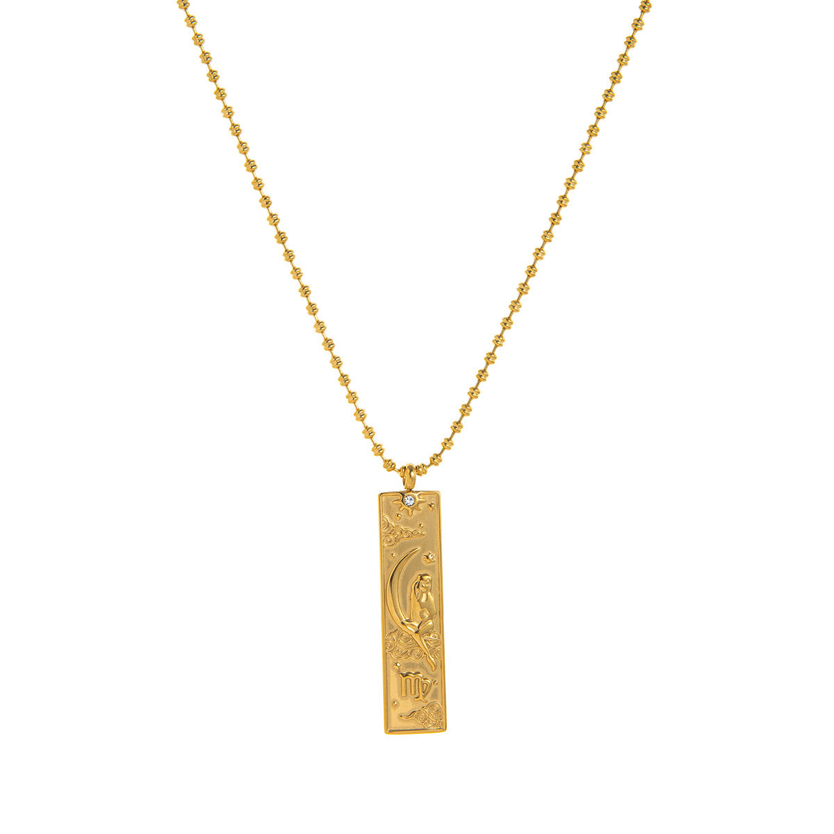 Wholesale Zodiac Tarot Card Necklace Stainless Steel 18K Gold Finish Trendy Contion Jewelry Accessory For Everyday And Boutique Resale