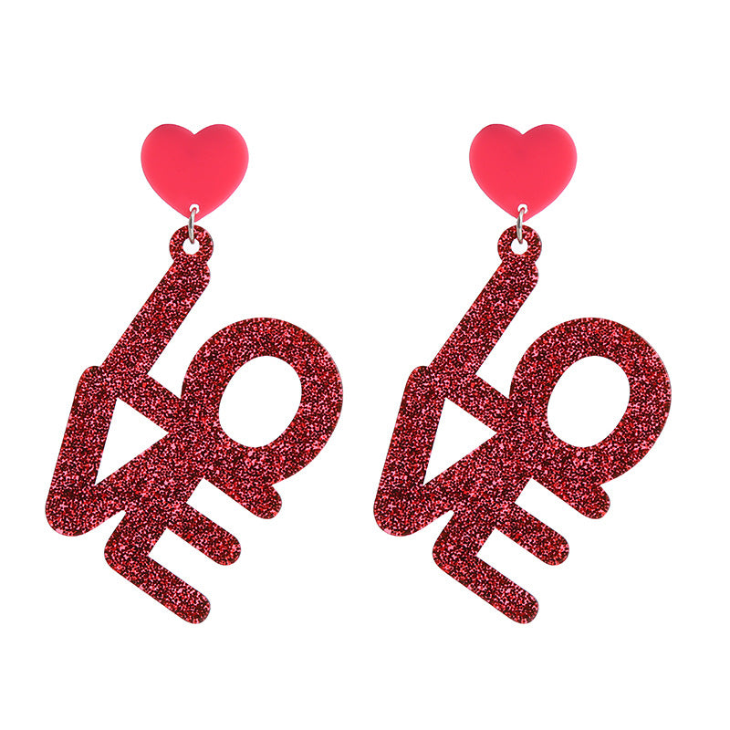 Wholesale Valentine's Day Love Acrylic Earrings